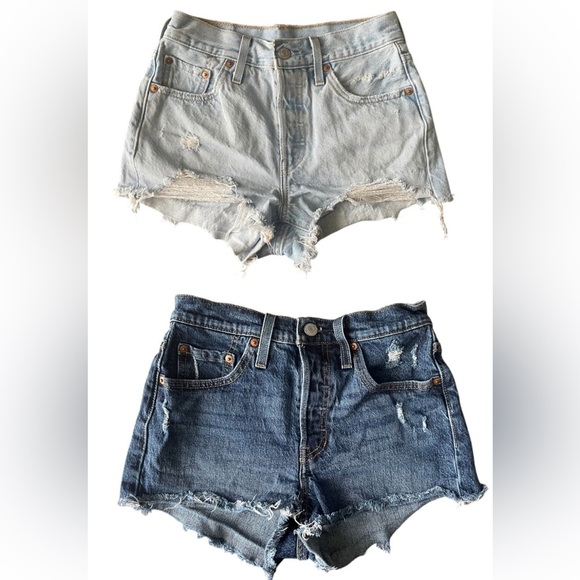 Levi’s 501 ,,Stylish Women's Denim Shorts - Light Blue and Dark Blue - Picture 1 of 16